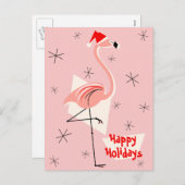 Flamingo Santa Pink Prettige feestdagen portret (Voorkant / Achterkant)