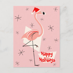 Flamingo Santa Pink Prettige feestdagen portret