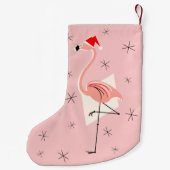 Flamingo Santa Pink stocking Kleine Kerstsok (Achterkant)