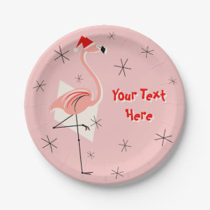 Flamingo Santa Pink-tekstpapier bord