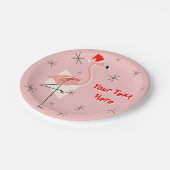 Flamingo Santa Pink-tekstpapier bord (Gekanteld)