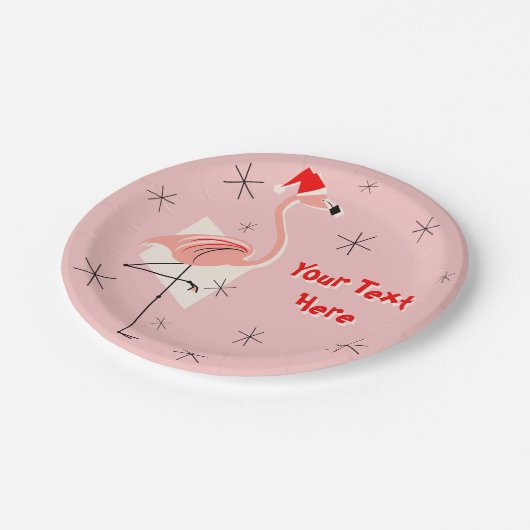 Flamingo Santa Pink-tekstpapier bord (Gekanteld)