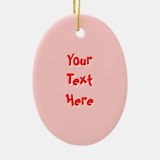 Flamingo Santa Pink Text ornament oval (Achterkant)