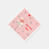 Flamingo Santa Pink Text paper napkin Servetten (Hoek)