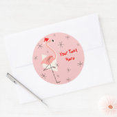 Flamingo Santa Pink Text sticker (Envelop)