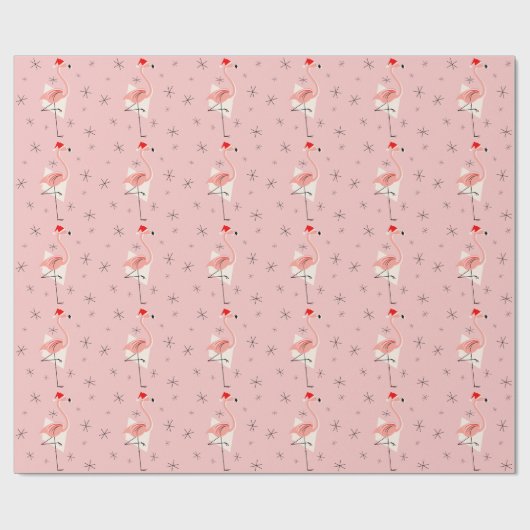 Flamingo Santa Pink wikkelpapier Cadeaupapier (Vlak)
