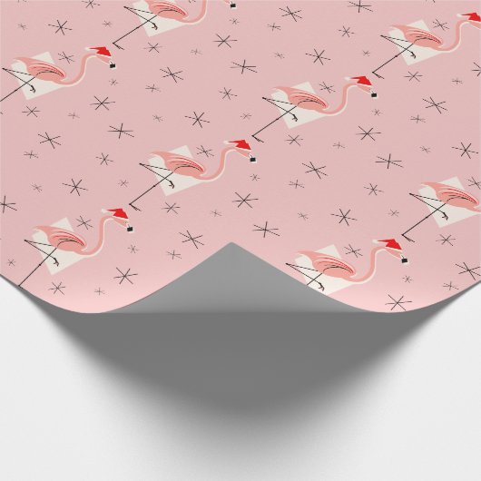 Flamingo Santa Pink wikkelpapier Cadeaupapier (Hoek)