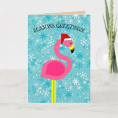 Flamingo Santa Retro Tropische Kerst Feestdagen Kaart (Voorkant)
