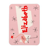 Flamingo Santa Roze Naam flexibel Magneet (Verticaal)