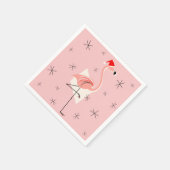 Flamingo Santa Roze papieren servet (Hoek)