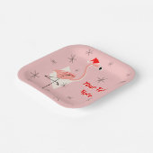 Flamingo Santa Roze Tekst vierkant papier bord (Gebogen)