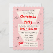 Flamingo Santa Roze uitnodiging portret (Achterkant)