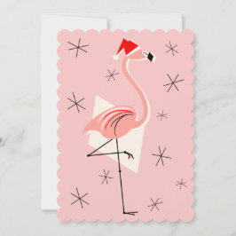 Flamingo Santa Roze uitnodiging portret