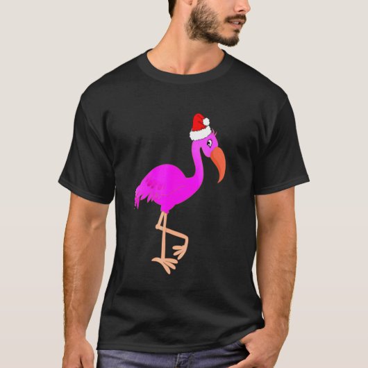 Flamingo Santa T-shirt (Voorkant)