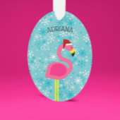 Flamingo Santa Turquoise Tropische Kerstmis Ornament