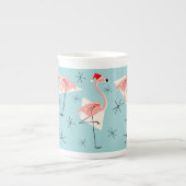 Flamingo Santas Blue bone china Porselein Kop (Voorkant)