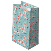 Flamingo Santas Blue Multi gift klein Cadeauzakje (Achterkant Gekanteld)