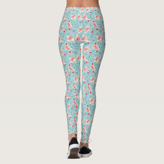 Flamingo Santas Blue Multi-leggings Leggings (Achterkant)