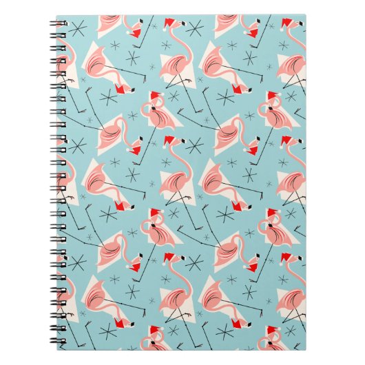 Flamingo Santas Blue Multi notitieboek (Voorkant)