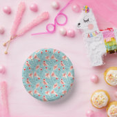 Flamingo Santas Blue Multi Papieren Kommen (Feest)