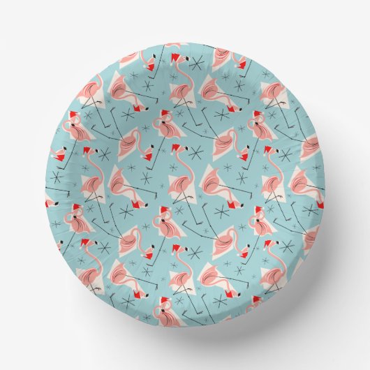 Flamingo Santas Blue Multi Papieren Kommen (Voorkant)