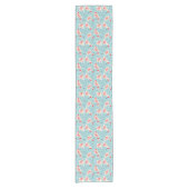 Flamingo Santas Blue Multi-table runner Korte Tafelloper (Voorkant)