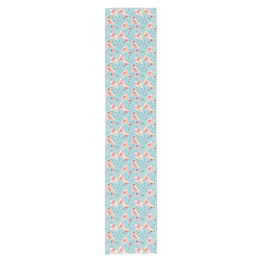 Flamingo Santas Blue Multi-table runner Korte Tafelloper (Voorkant)