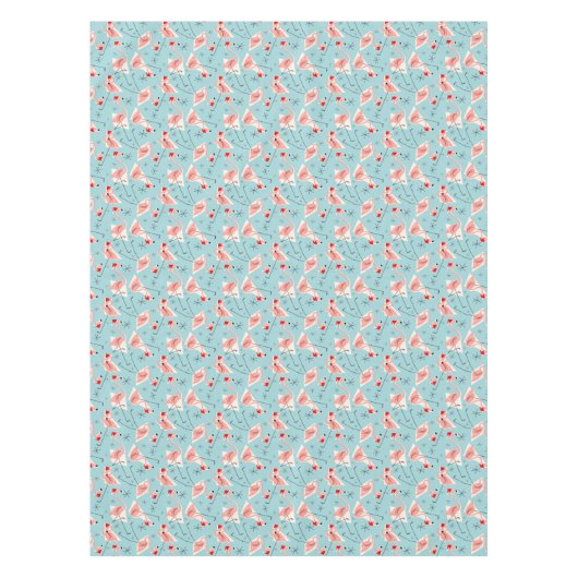Flamingo Santas Blue Multi tablecloth Tafelkleed (Voorkant)