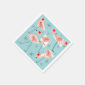 Flamingo Santas Blue paper napkin Servetten (Hoek)