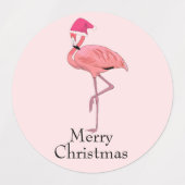 Flamingo Santas Kerstgroeten Labels (Design 1)