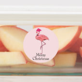 Flamingo Santas Kerstgroeten Labels (Aangebracht)