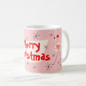 Flamingo Santas Pink Merry Kerstmis mok (Voorkant rechts)