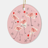 Flamingo Santas Pink Merry Kerstround Keramisch Ornament (Links)