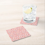 Flamingo Santas Pink Multi onderzetters vierkant (Insitu)