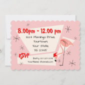 Flamingo Santas Pink scalloped horizontal Kaart (Achterkant)