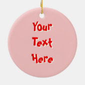 Flamingo Santas Pink Text ornament round (Achterkant)