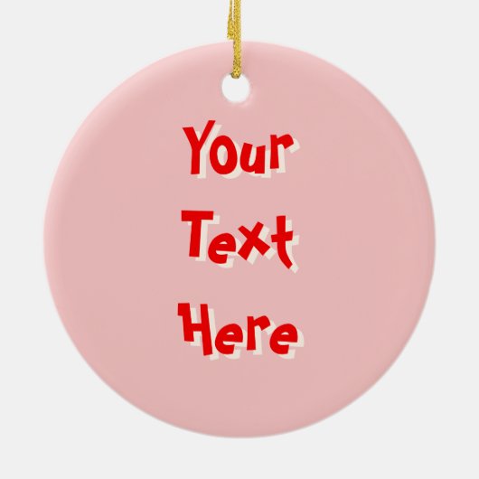 Flamingo Santas Pink Text ornament round (Achterkant)
