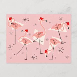 Flamingo Santas Roze briefkaart