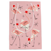 Flamingo Santas Roze cadeautas medium (Voorkant)