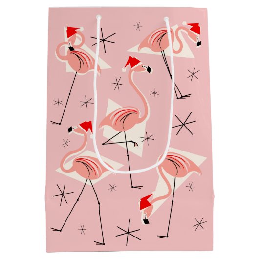 Flamingo Santas Roze cadeautas medium (Achterkant)