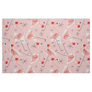 Flamingo Santas Roze Multi grote patroon stof