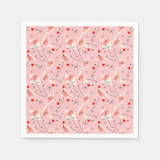 Flamingo Santas Roze Multi papieren servet (Voorkant)