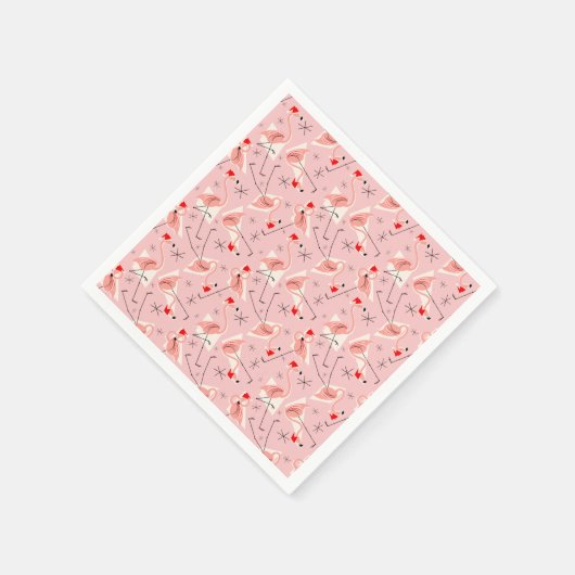 Flamingo Santas Roze Multi papieren servet (Hoek)