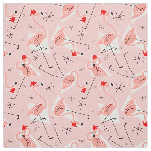 Flamingo Santas Roze Multistructuur Stof (Swatch)