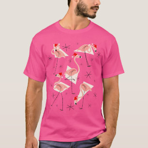 Flamingo Santas Roze t-shirt mannen
