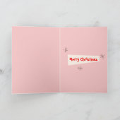 Flamingo Santas Roze Vrolijk Kerstroze Feestdagen Kaart (Binnen)