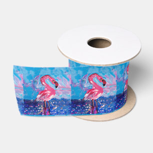 Flamingo Satijnen Lint