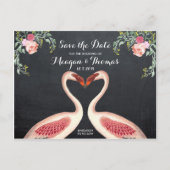 Flamingo Save the Date briefkaart krijtbord stijl (Voorkant)
