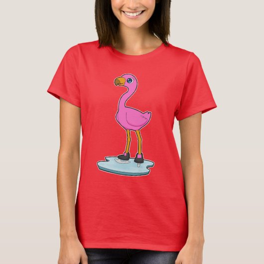 Flamingo Schaatsen Ice schaatsen T-shirt (Voorkant)
