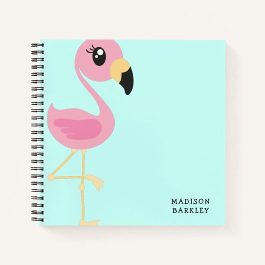 Flamingo Schattig Tropisch Kinderen Notitieboek (Voorkant)